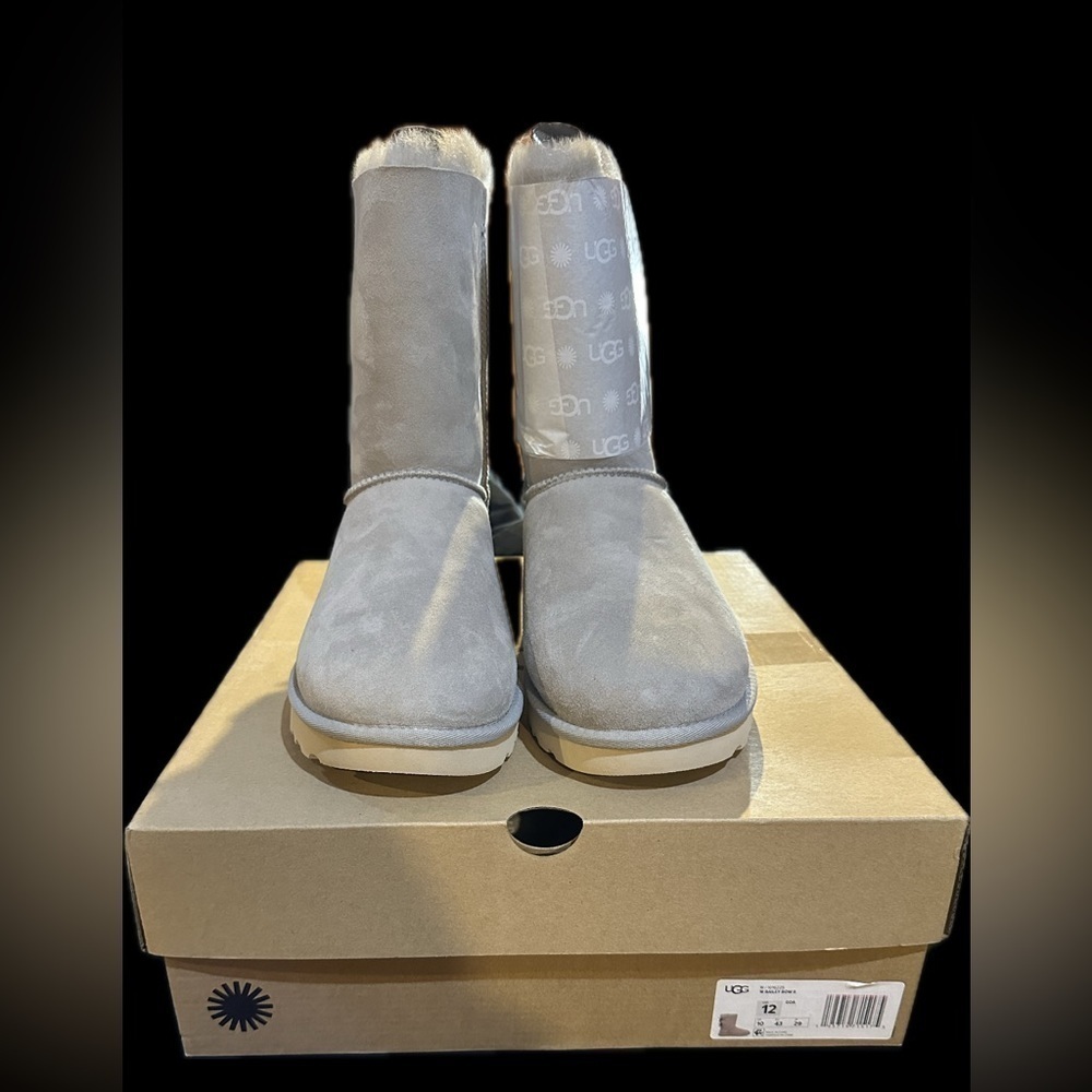 Ugg Bailey Bow II Boot Goat (light grey) BNIB AUTHENTIC Size 12